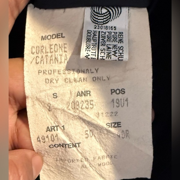 HUGO BOSS Men's Large 40R Wool Blue Pinstriped 2 Button Suit Coat Jacket Blazer - Picture 7 of 8